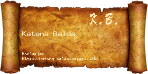 Katona Balda névjegykártya